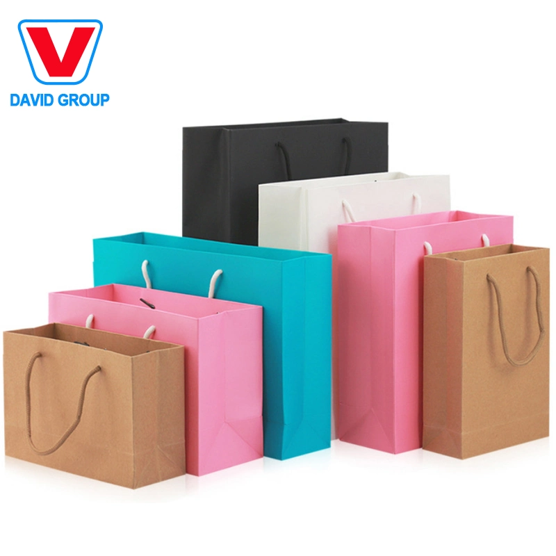 Custom Printing Luxury Apparel Clothes Garment Shoe Packaging Machine Biodegradable Handle Shopping Paper Gift Bags