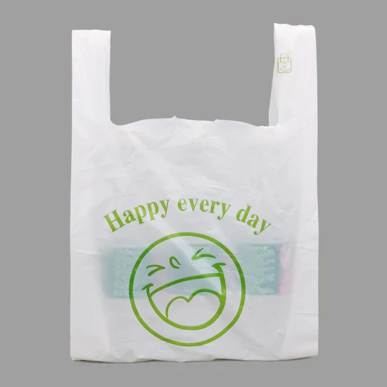 Food Grade HDPE/LDPE Printed Bags, Wholsale Plastic T-Shirt Bags, Popular Eco-Friendly Plastic Packaging Bags